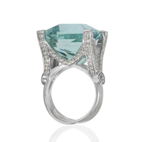 «Айсберг» кольцо с аквамарином и бриллиантами
