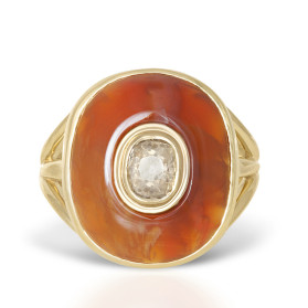 «Оранжевое настроение» кольцо с сердоликом и бриллиантами