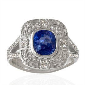 «Графиня» кольцо с сапфиром и бриллиантами