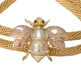 «Пчела» браслет с жемчугом