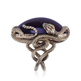 «Змея» кольцо с аметистом