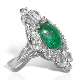 «Императрица» кольцо с изумрудом и бриллиантом