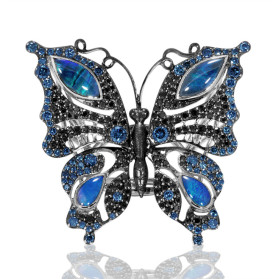 «Бабочка» кольцо с опалами и бриллиантами