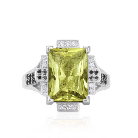 «Солнечный луч» кольцо с гелиодором и бриллиантами