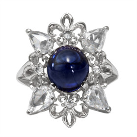 «Снежная королева» кольцо с сапфиром и бриллиантами