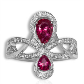 «Корона» кольцо с рубинами и бриллиантами
