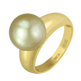 Кольцо с золотым жемчугом