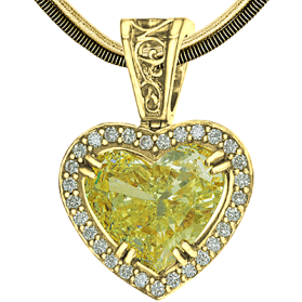 "Сердце" кулон с желтым бриллиантом
