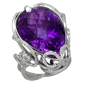 "Барокко" кольцо с аметистом и бриллиантами