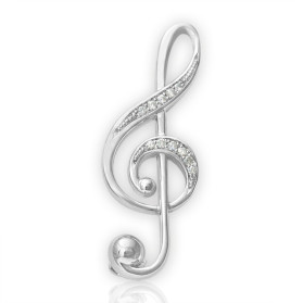 Серебряная брошь «Скрипичный ключ»