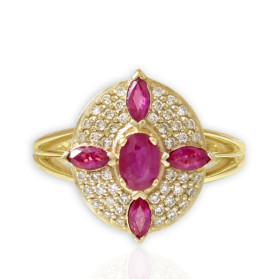 «Рубиновый каприз» кольцо с рубином и бриллиантами