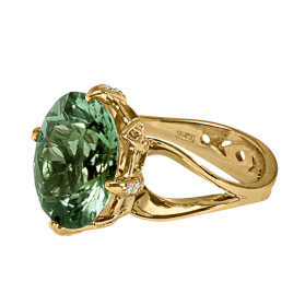 «Весна» кольцо с турмалином и бриллиантами
