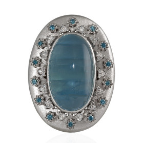 «Зимний Ольхон» кольцо с аквамарином и бриллиантами